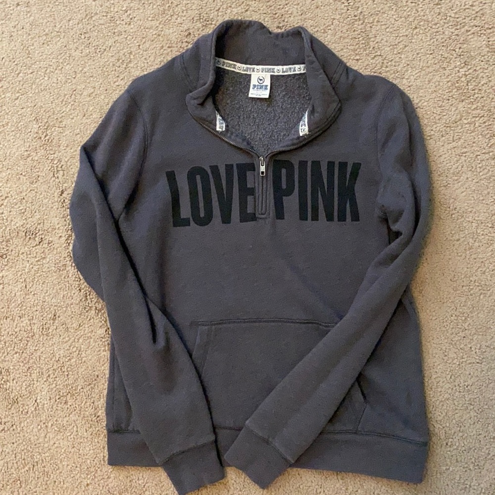 Grey Victoria’s Secret PINK 1/2 zip sweatshirt